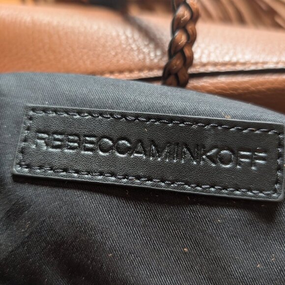 Rebecca Minkoff Purse Isobel Hobo Tote Almond Leather Bag has Magnetic Closer - Picture 7 of 8